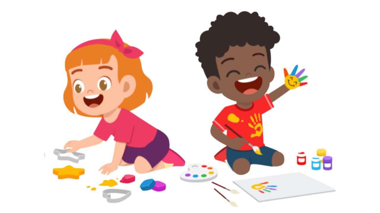 bambini che dipingono puzzle online