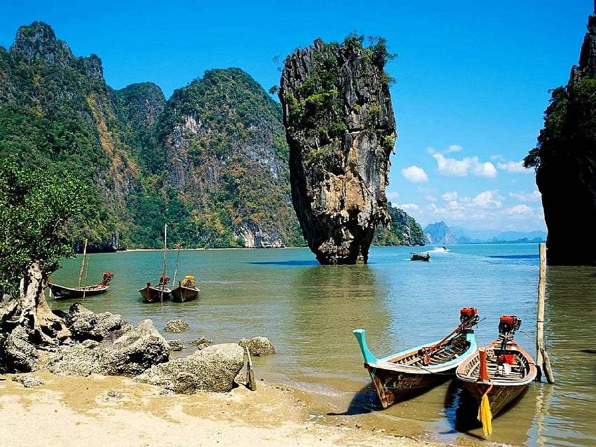 Thajsko - jaká krásná pláž. Úžasný výhled online puzzle