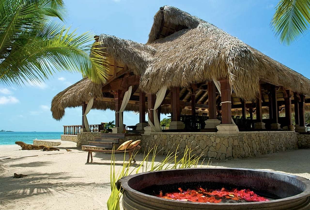 Багама-Муша Кей - красивый пляж, но с крокодилами пазл онлайн