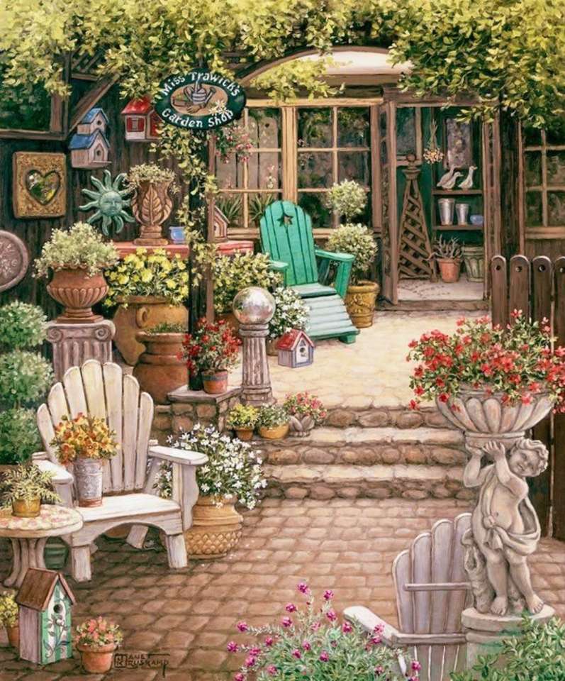 patio with chairs and greenhouse online puzzle