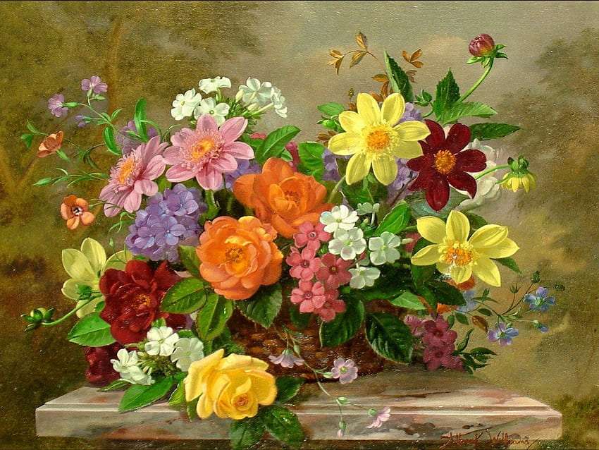 Primavera-verão buquê de flores. bela composição quebra-cabeças online