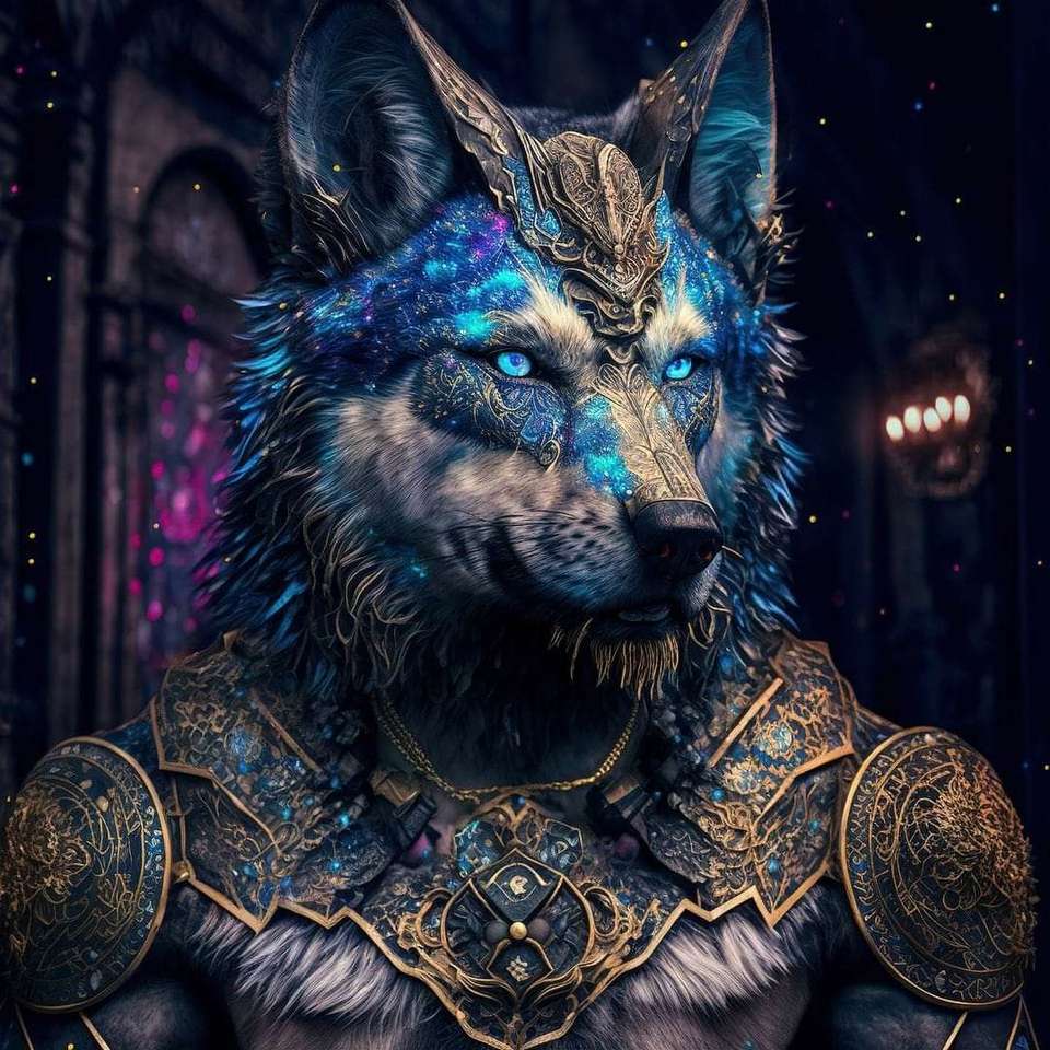 синий волк пазл онлайн