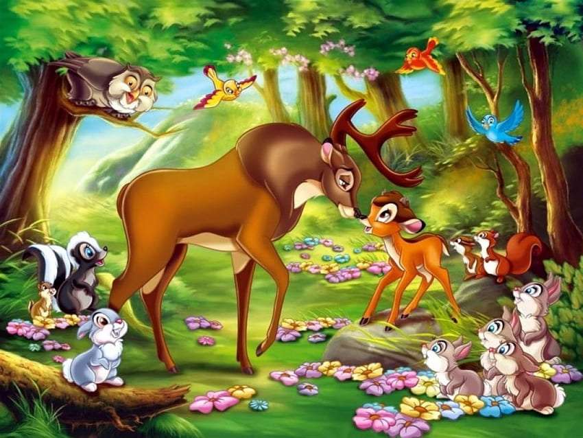 Bambi mit Freunden treffen Puzzlespiel online