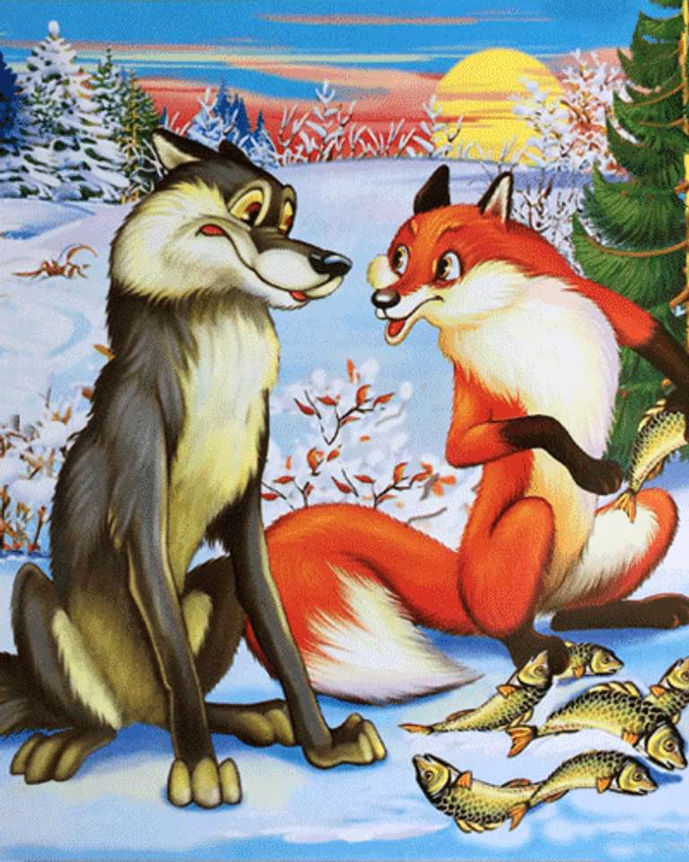 Fox-Schwester und Wolf-Bruder Online-Puzzle