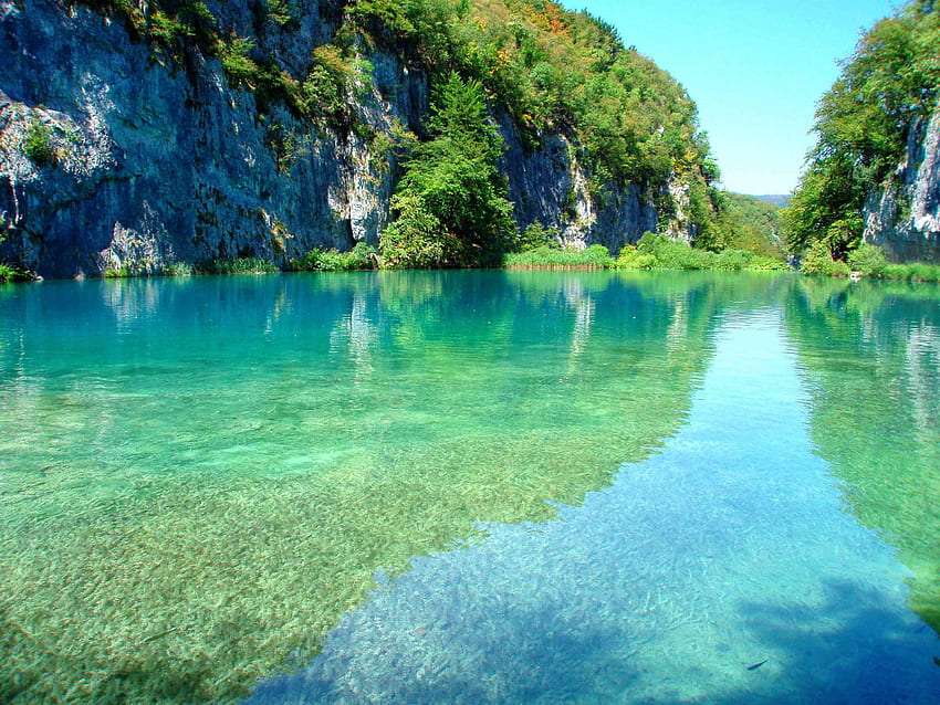 Хорватія - а влітку такий вид на озеро, диво онлайн пазл