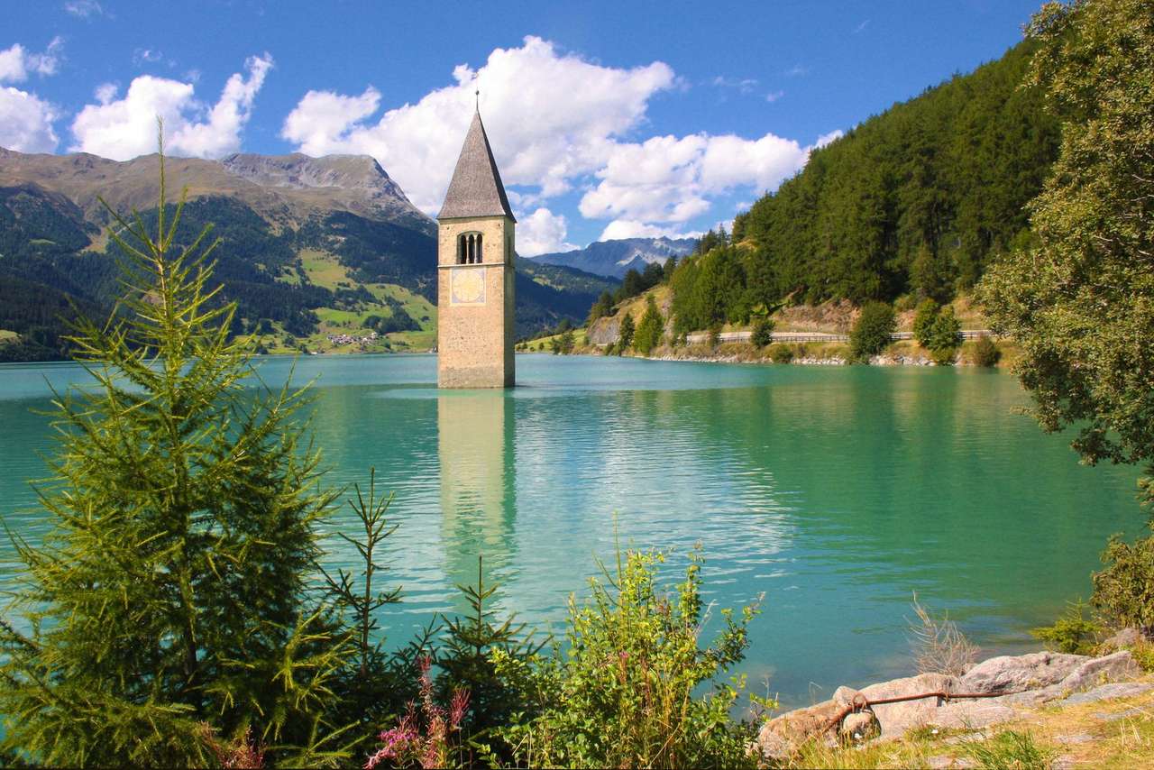 Езерото Решен, Италия онлайн пъзел