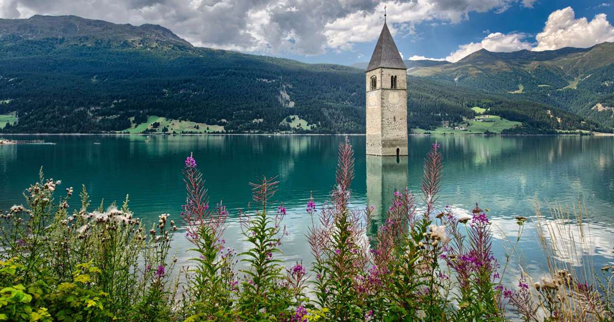 Lake Reschen, Italien Pussel online