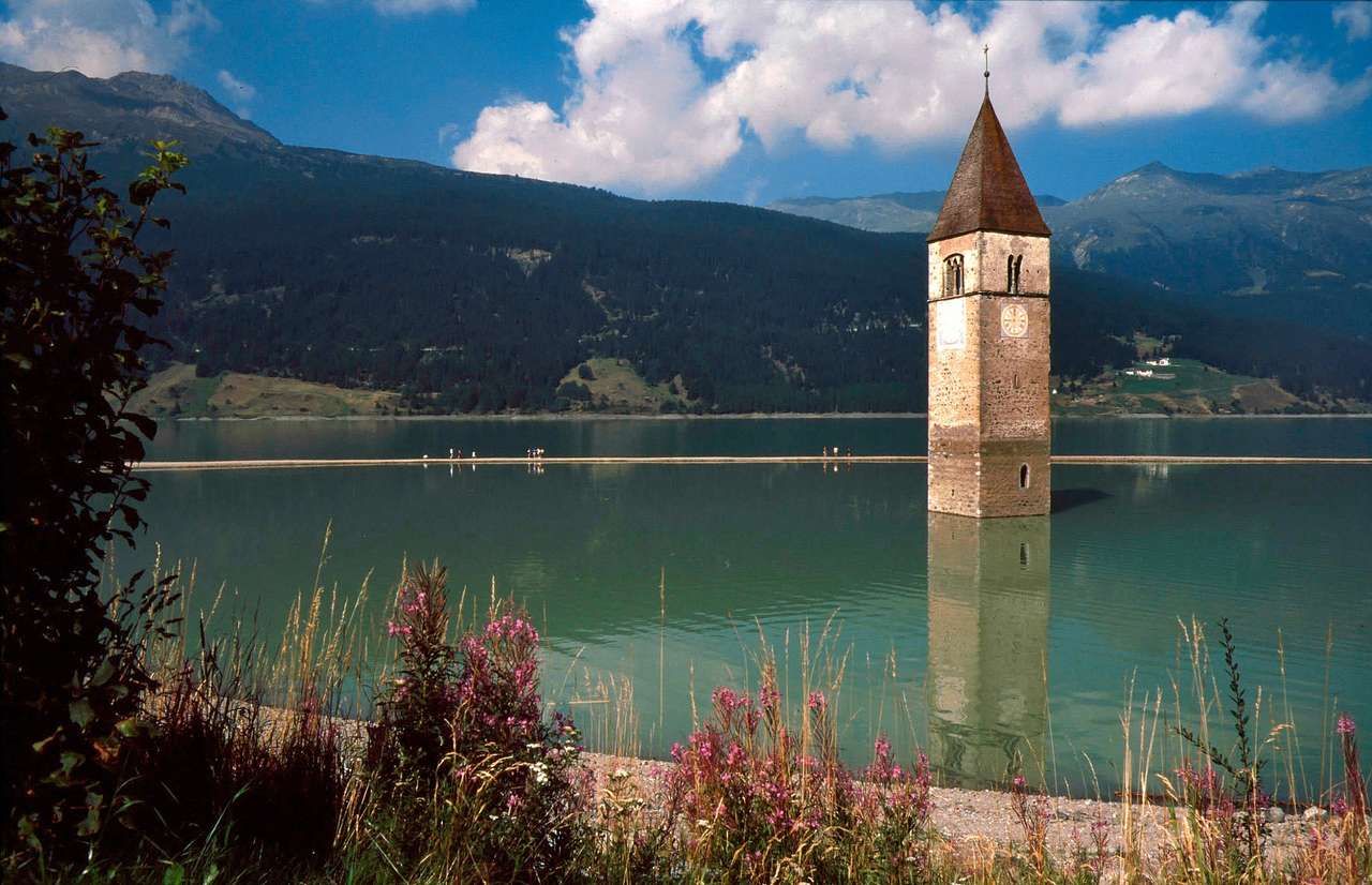 Озеро Решен, Італія онлайн пазл
