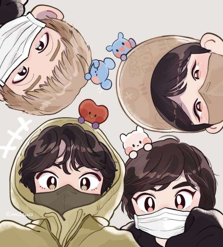 bts fan art rompecabezas en línea