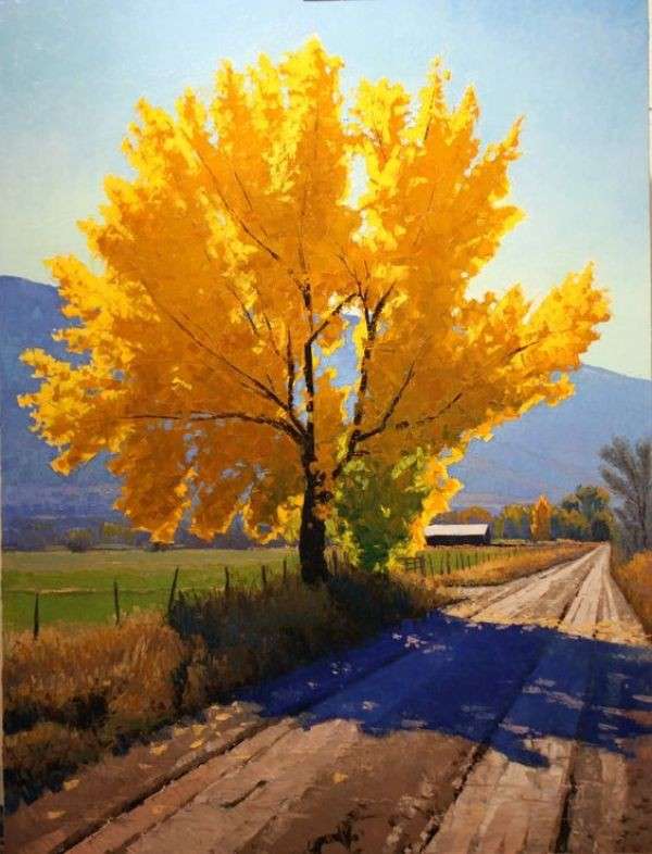Yellow tree jigsaw puzzle online