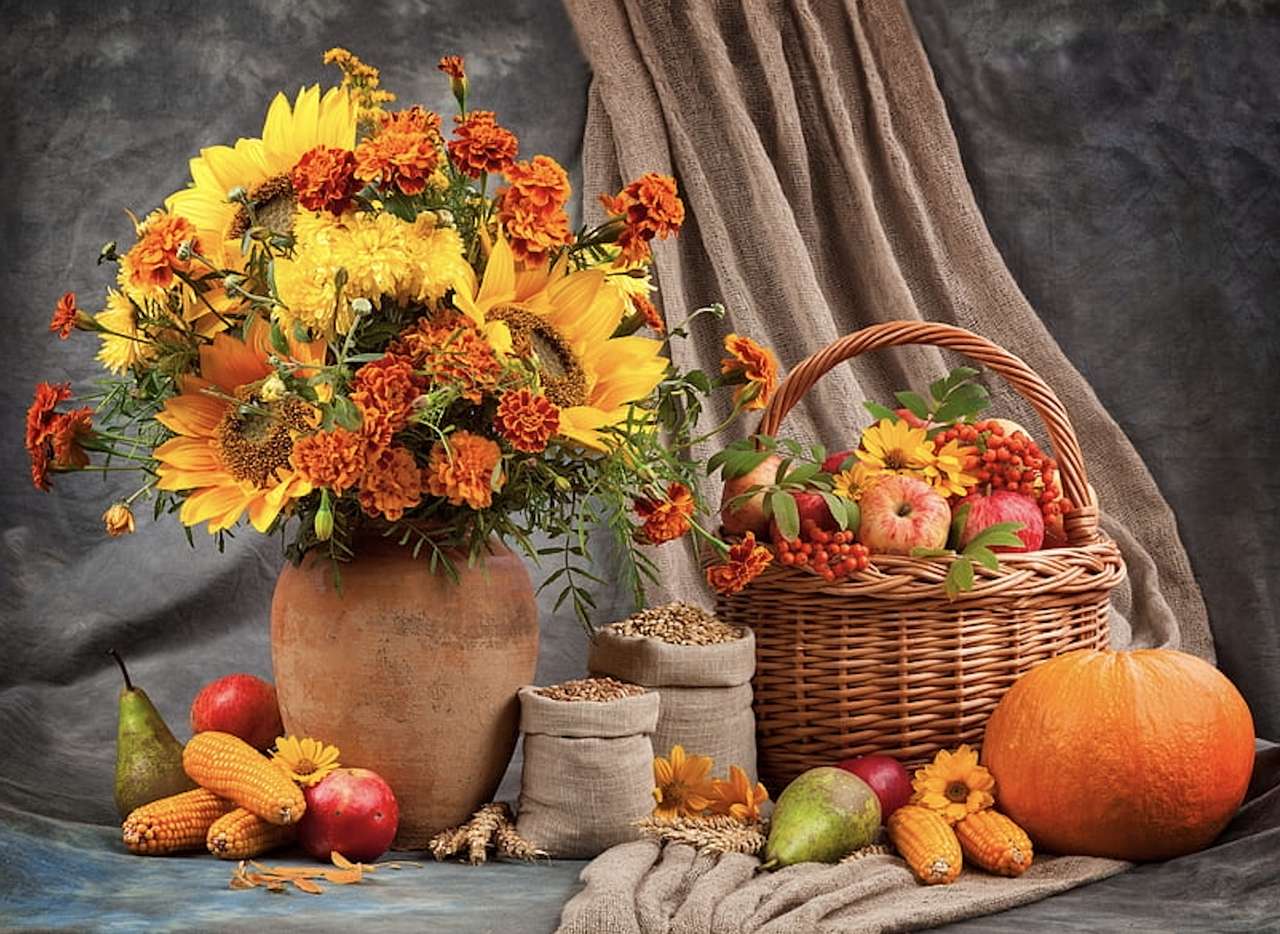 Podzimní aranžmá, nádherný obrázek online puzzle