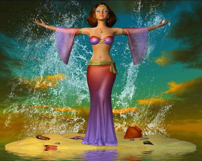 Dançarina subaquática como uma sereia quebra-cabeças online