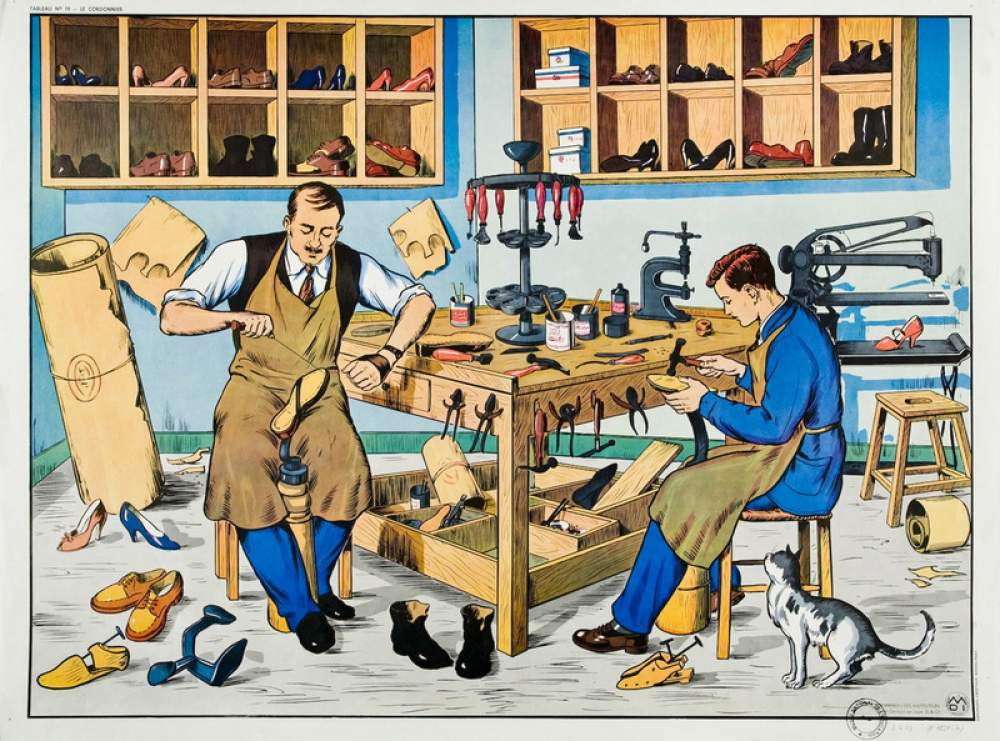 De werkplaats van de schoenmaker legpuzzel online