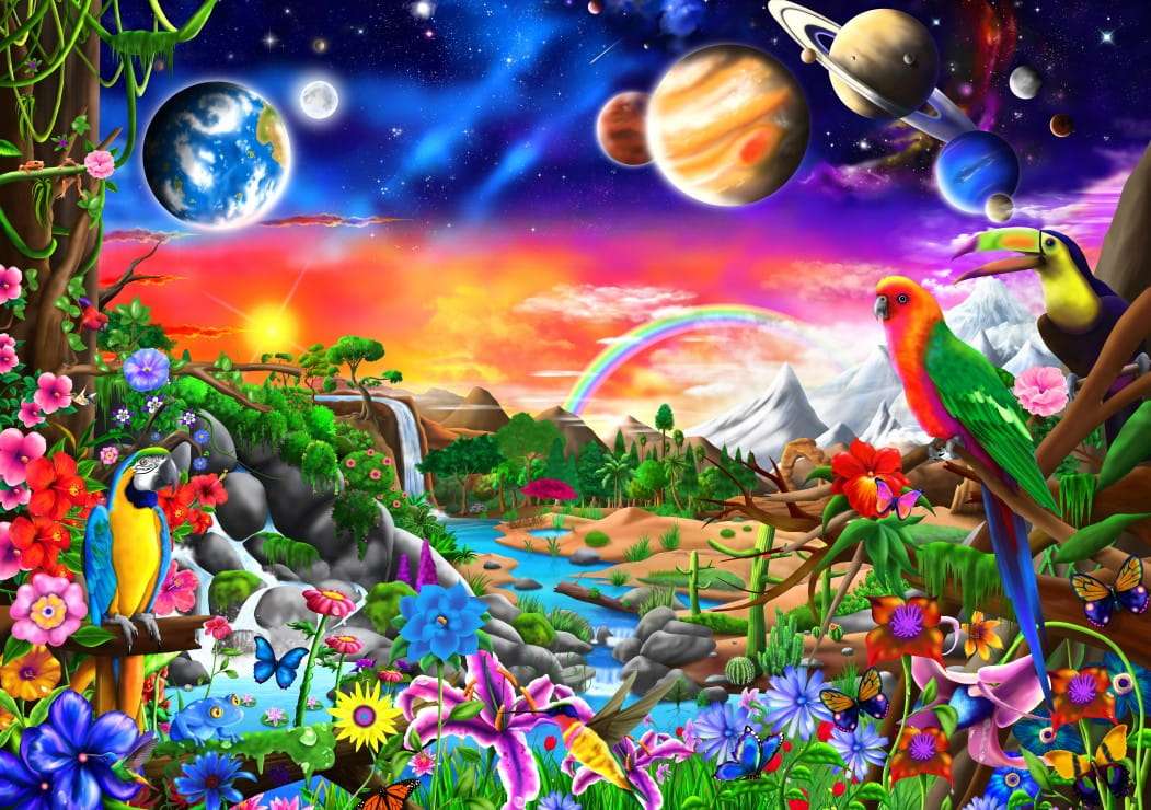 Fantastisch kosmisch paradijs online puzzel
