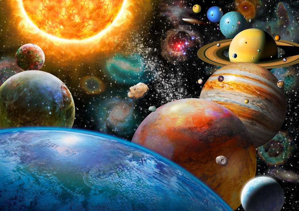 Космически планети и техните луни онлайн пъзел