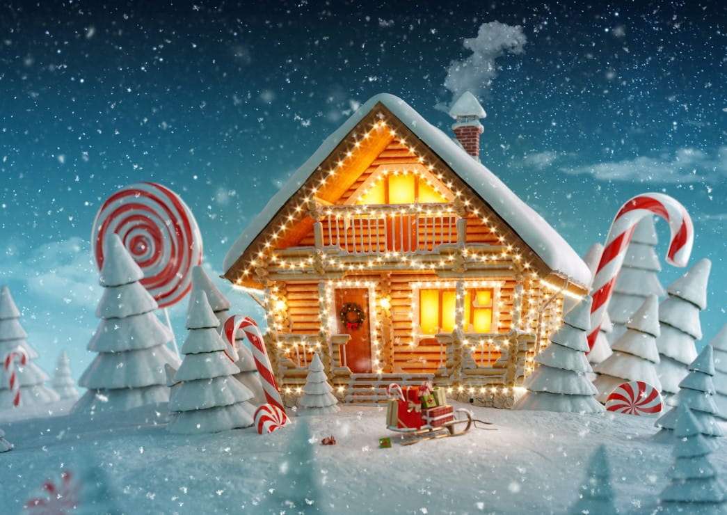 Una casa affascinante in un piumino invernale :) puzzle online
