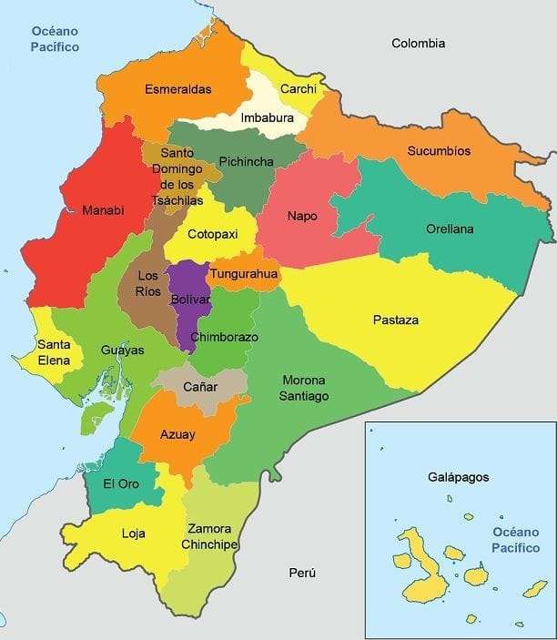 Karta över Ecuador Pussel online