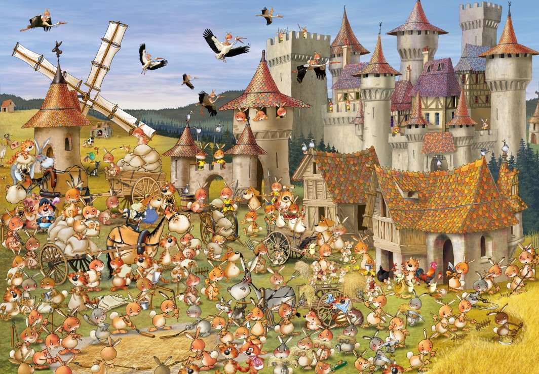Kaninchen im Mittelalter Puzzlespiel online