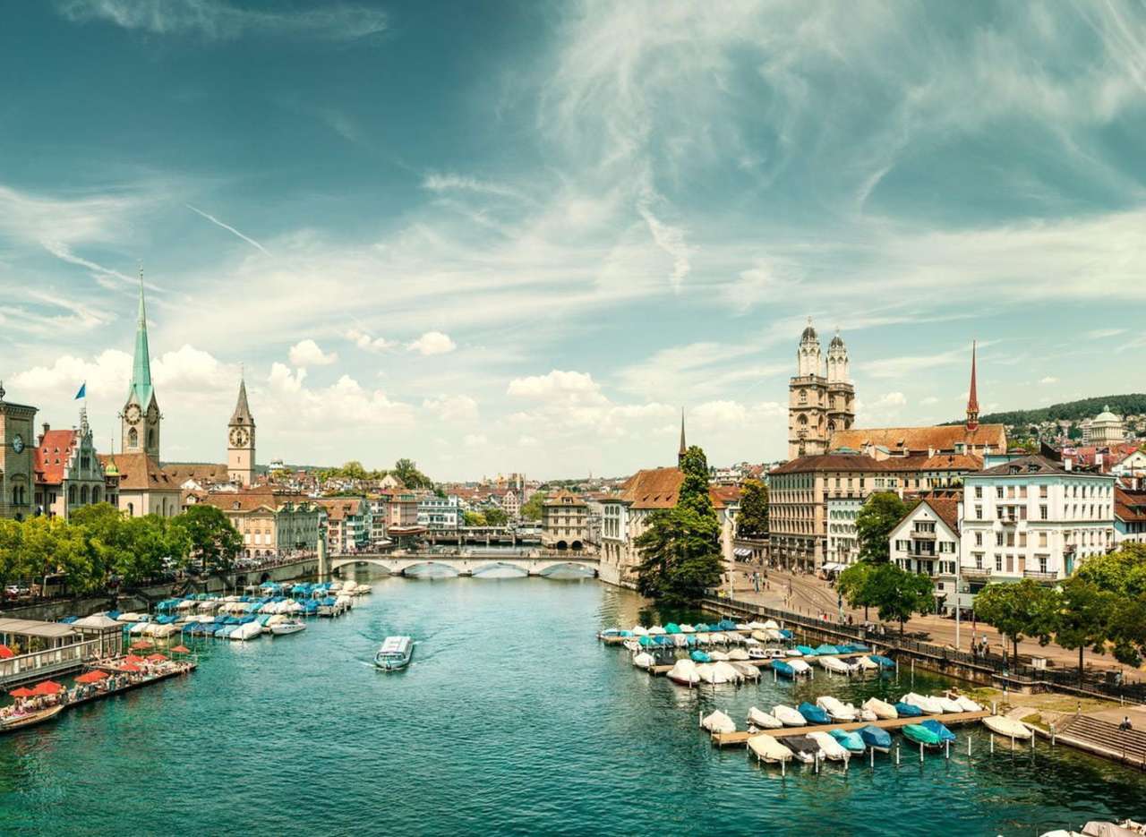 Svájc-Zürich látképe online puzzle