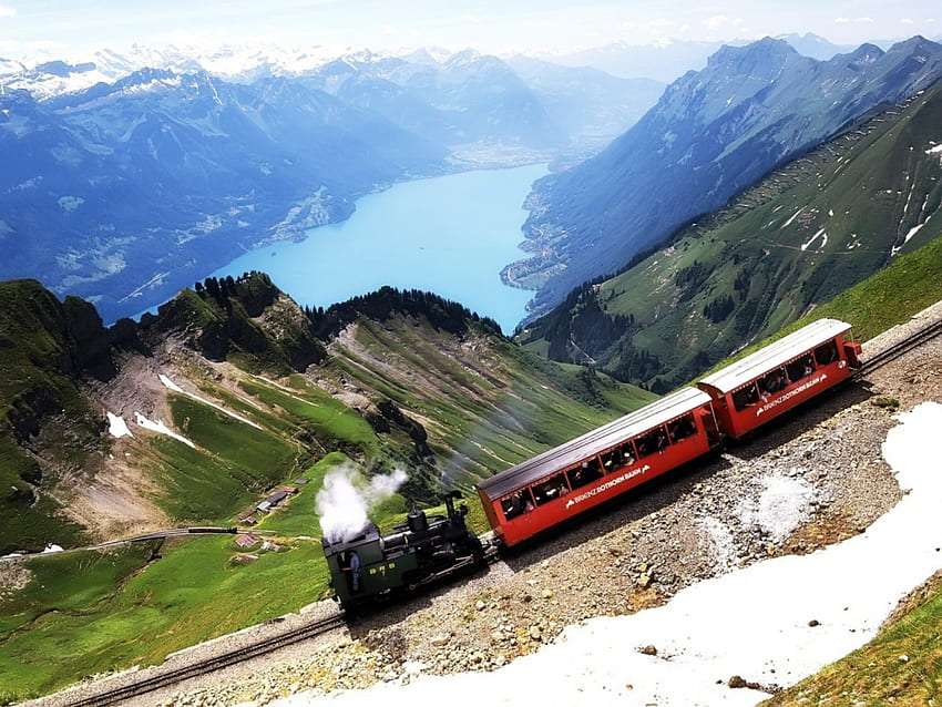 Zwitserland - reizen met de trein van bovenaf, gebeurt online puzzel