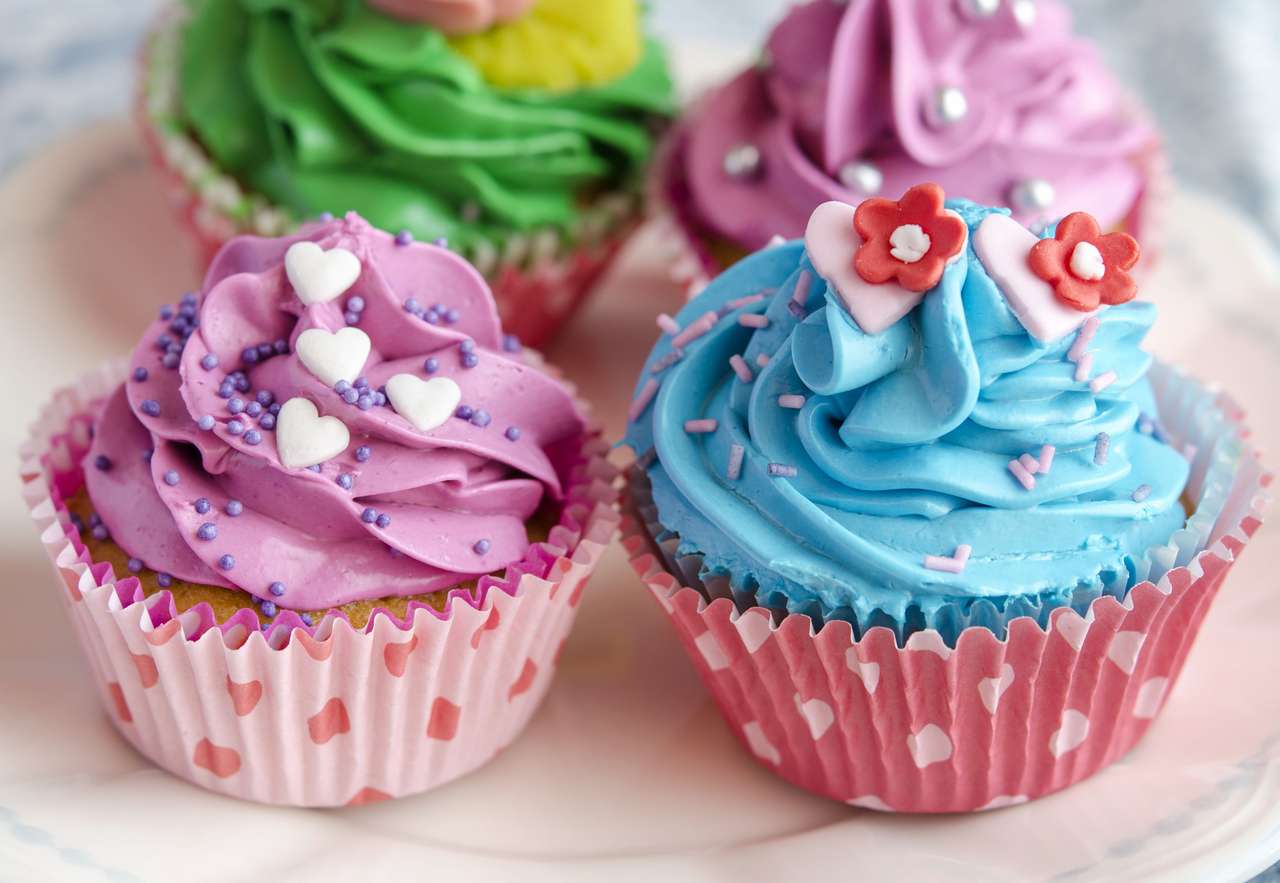 πολύχρωμα cupcakes online παζλ