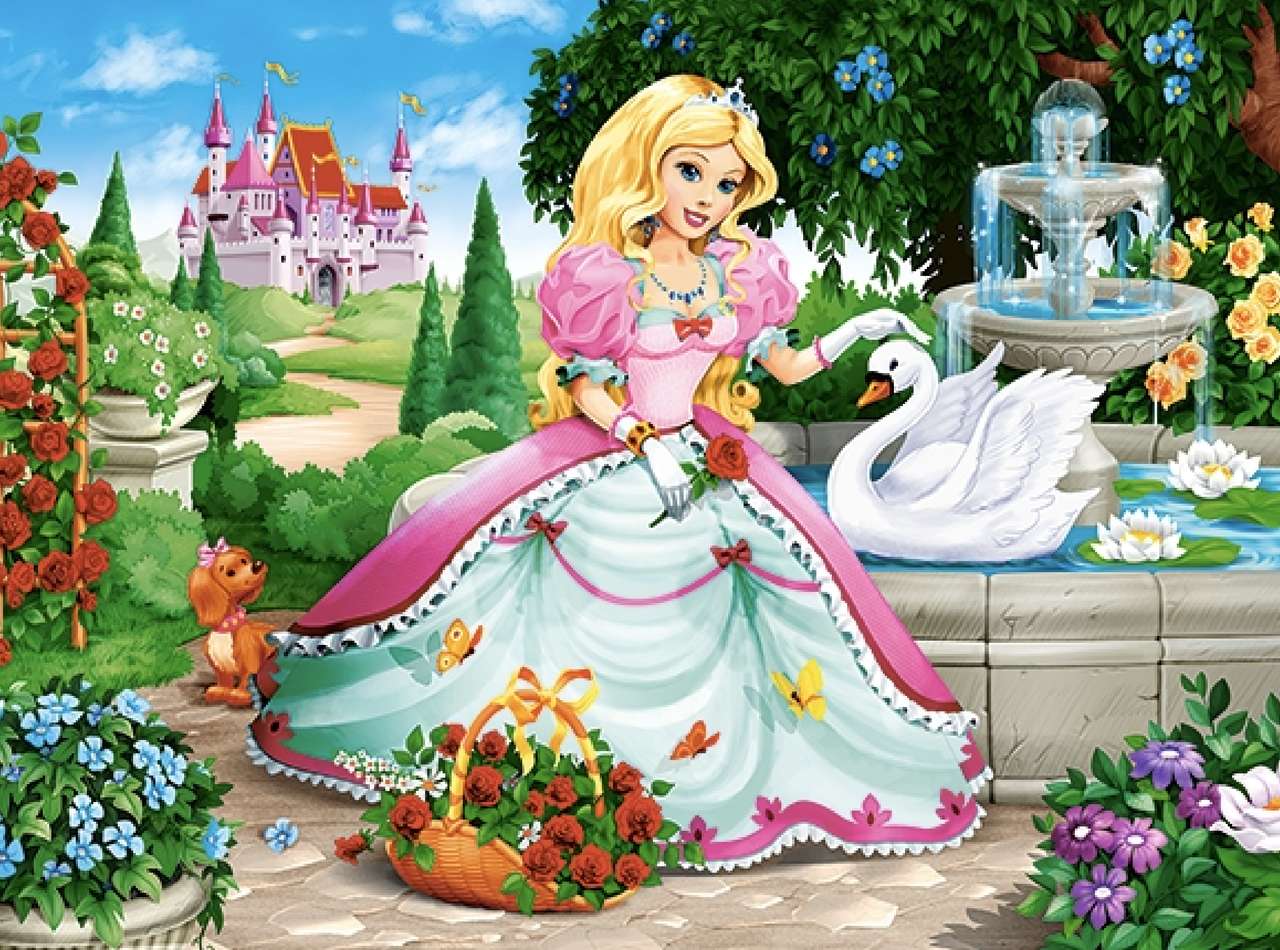 Prinsessa i en sagoträdgård :) Pussel online