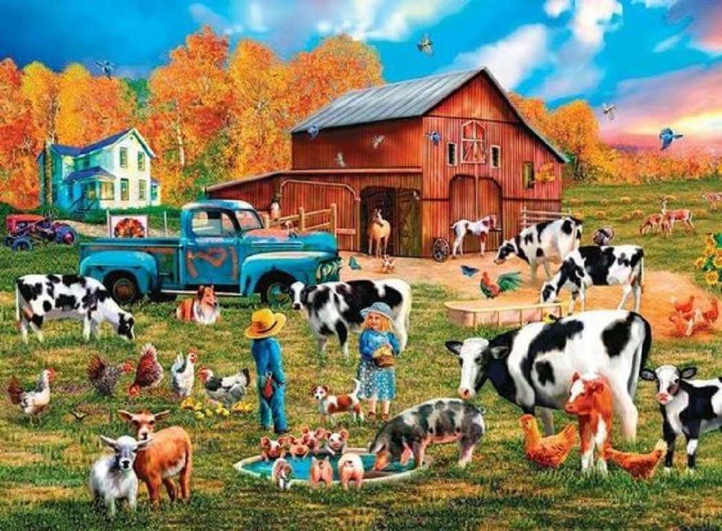 農場の動物 オンラインパズル