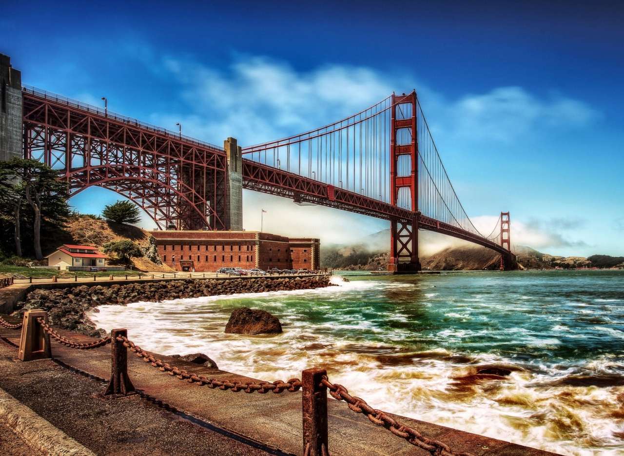 San Francisco-Golden Gate Bridge - visutý most skládačky online