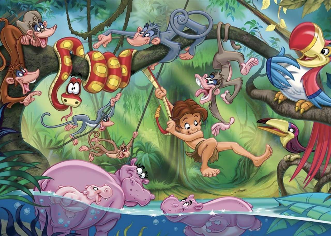 Le film Le Livre de la Jungle et ses héros amusés puzzle en ligne