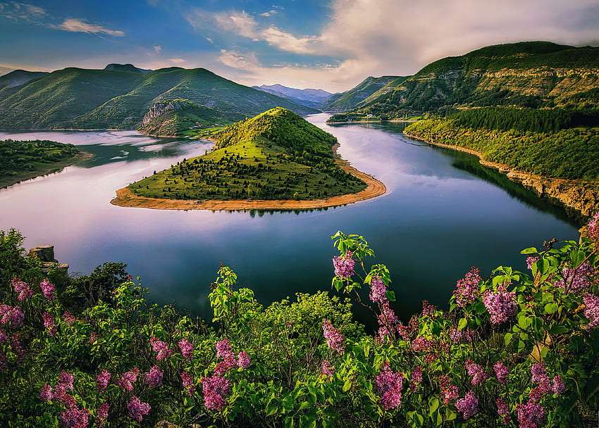 Meandry řeky Arda v Bulharsku, jaký pohled skládačky online