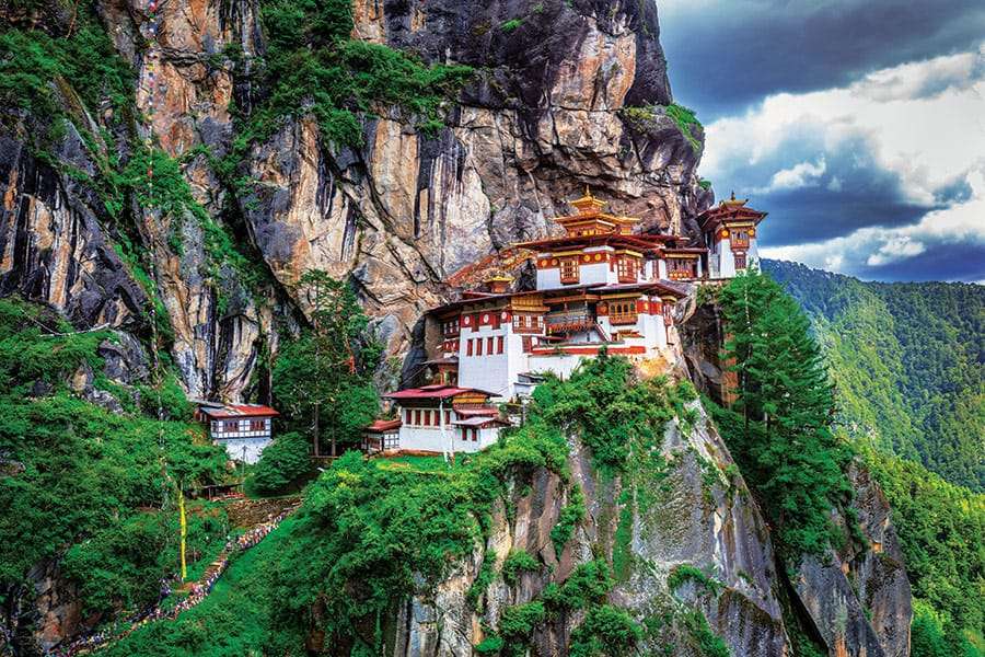 Het Tiger's Nest, onofficieel het symbool van Bhutan online puzzel