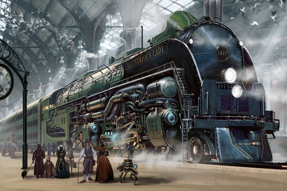 steampunk train jigsaw puzzle online