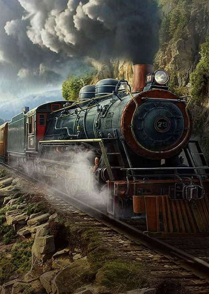 treno a vapore in montagna puzzle online