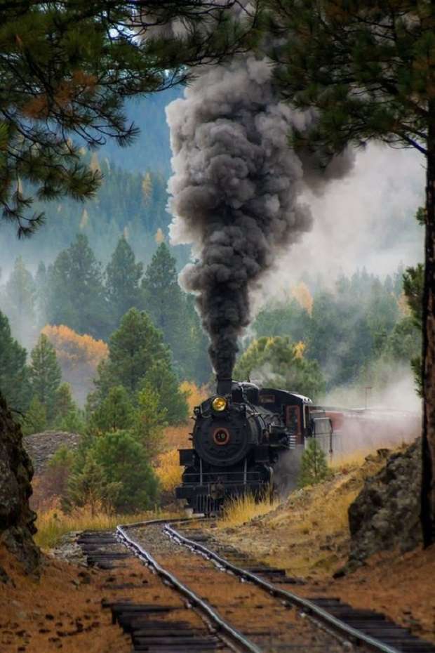 trem a vapor nas montanhas puzzle online