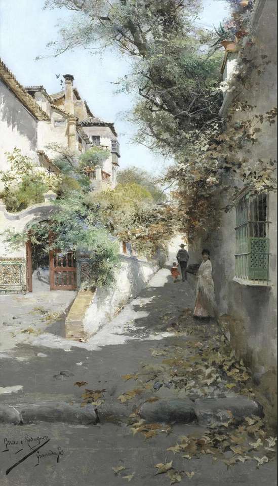 Scena di strada a Granada. 1890 puzzle online