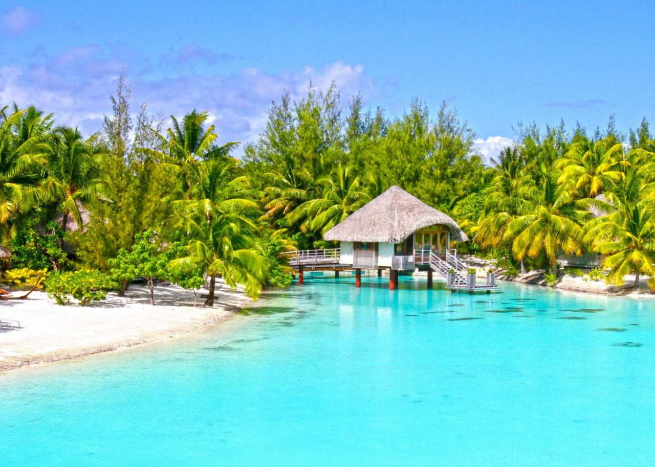Bora Bora-The Blue Lagoon en geen wonderhuisje legpuzzel online