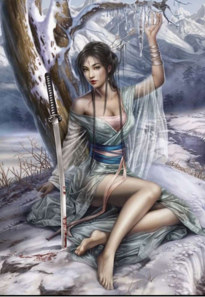 lady on the frozen ground online puzzle