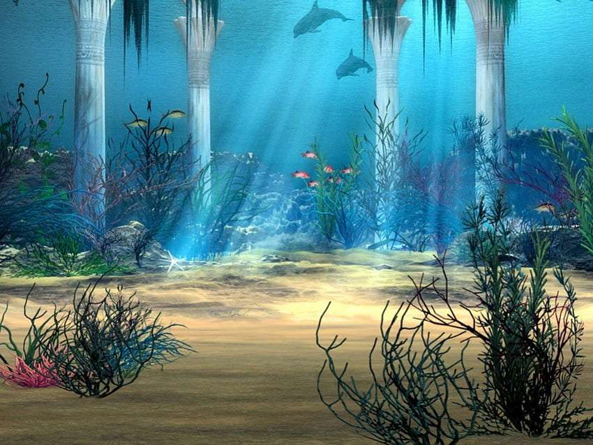 Undervattensscen i vackert klart vatten Pussel online