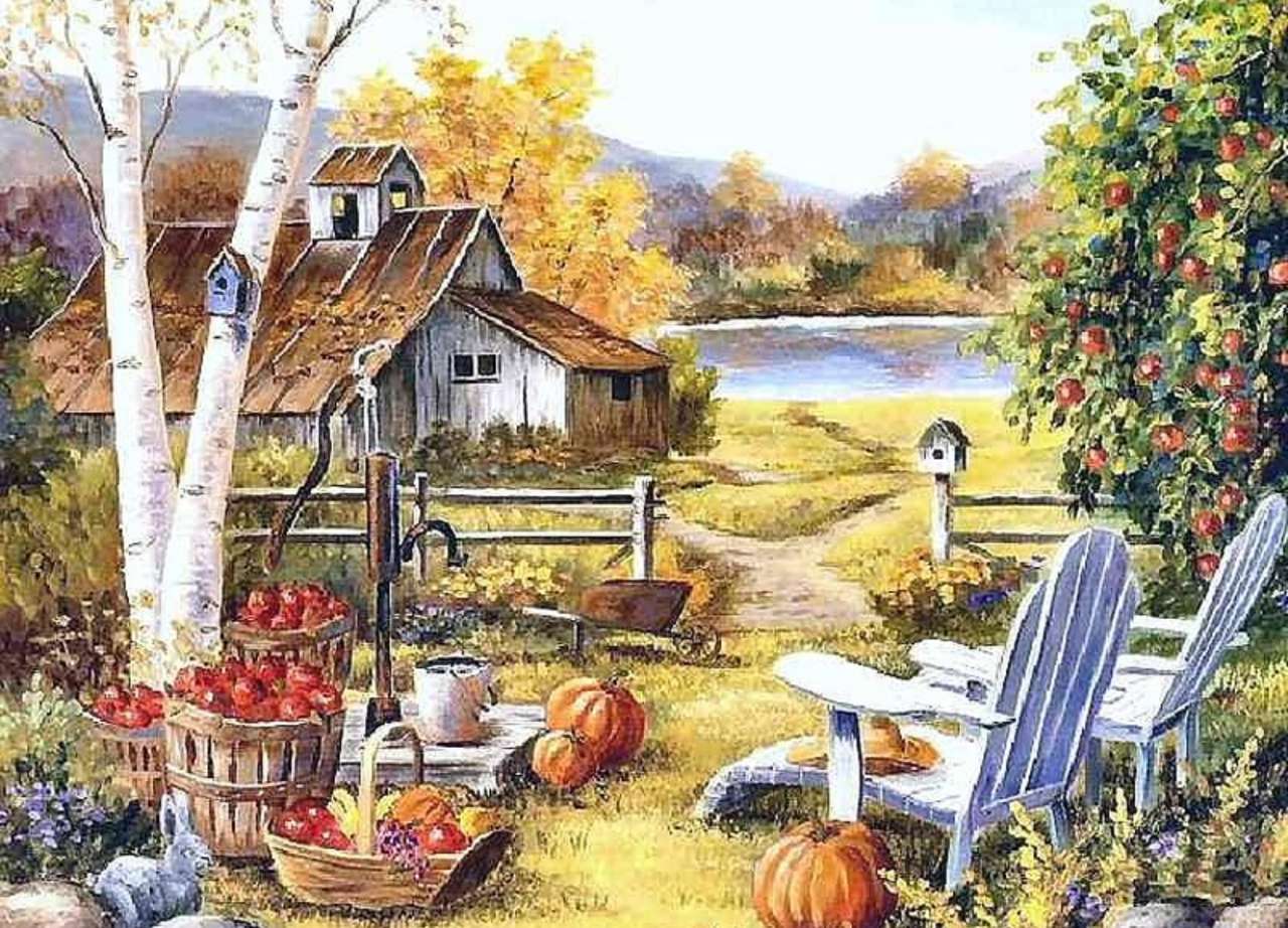 Mooie boerderij en zijn herfstgewassen :) online puzzel