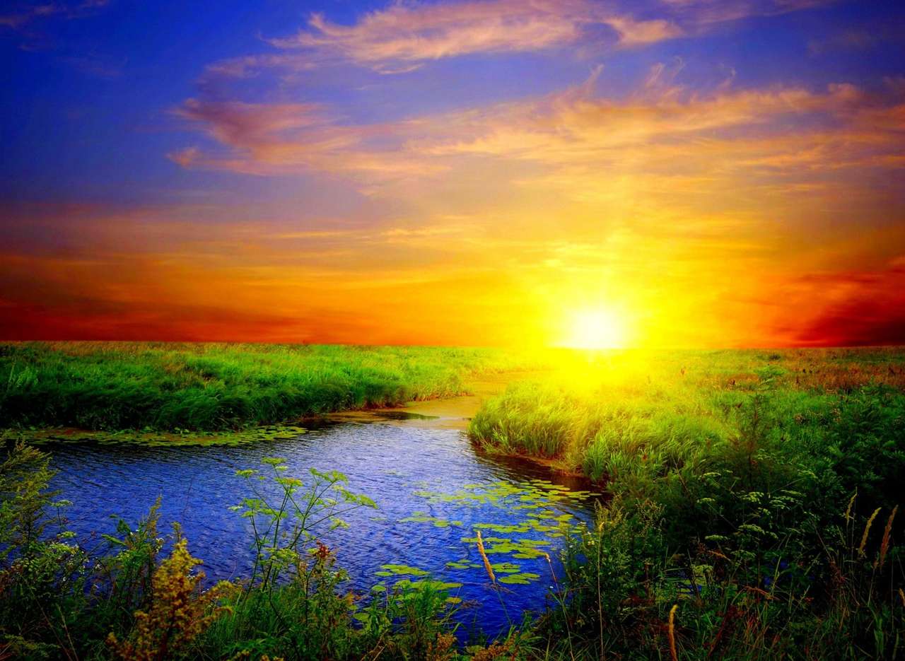 Incroyable coucher de soleil, quelle vue magnifique puzzle en ligne