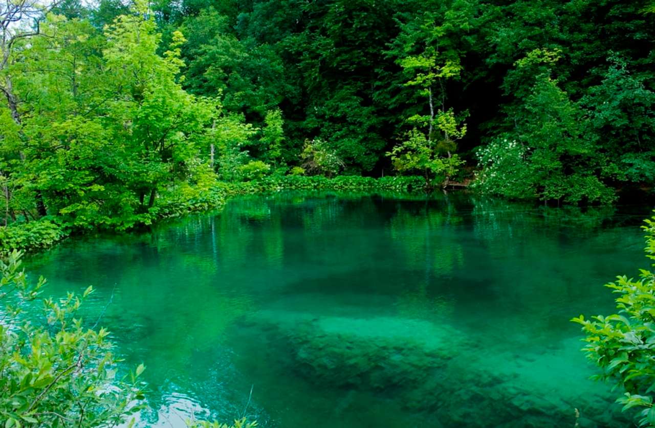 Beauté intemporelle du lac turquoise puzzle en ligne