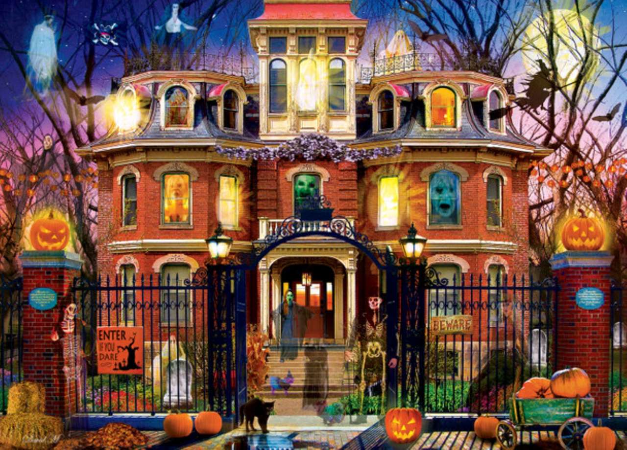 halloweenský strašidelný dům skládačky online