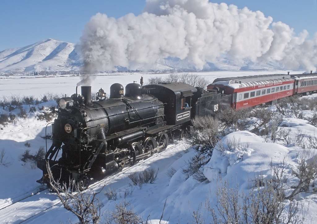 tren cu aburi în zăpadă puzzle online