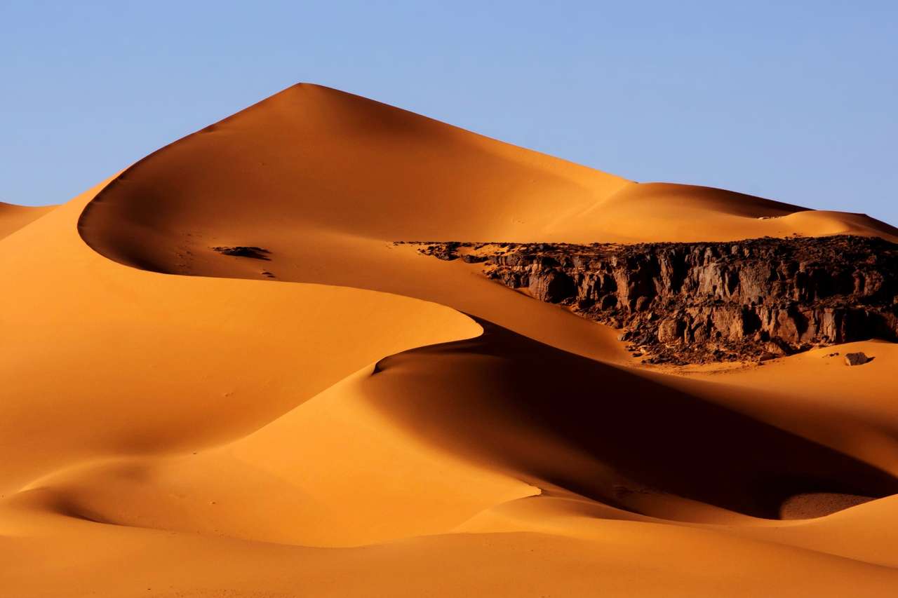 アルジェリアの砂丘の美しさ、素晴らしい景色 オンラインパズル