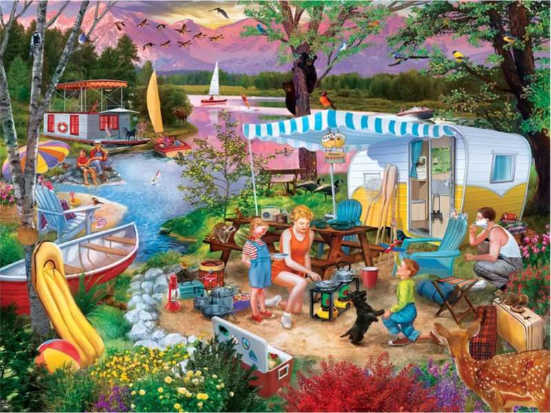 camping family jigsaw puzzle online