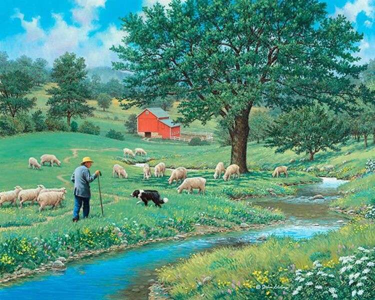 Lord shepherding his sheep jigsaw puzzle online