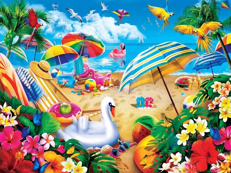 sonniger tag am strand Online-Puzzle