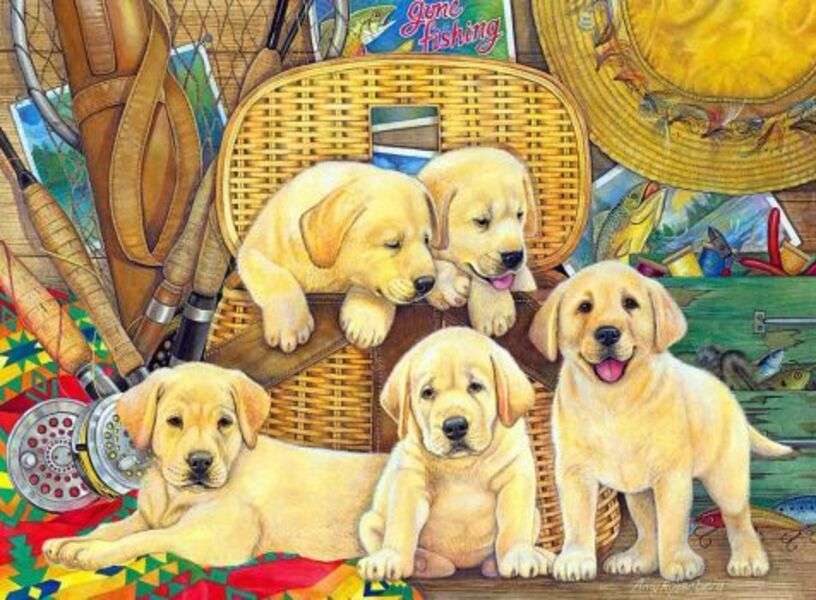 Fishing Puppies #269 jigsaw puzzle online