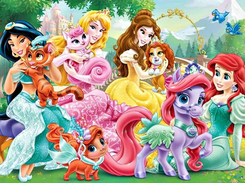 Disney-prinsessen en hun huisdieren :) legpuzzel online