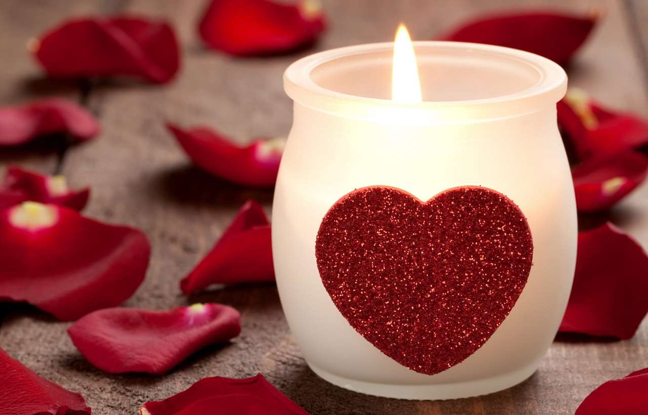Valentijns schattige kaars legpuzzel online